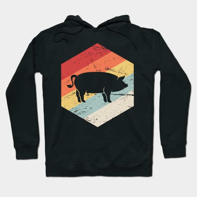 Retro Vintage Pig Farmer Icon Hoodie by MeatMan